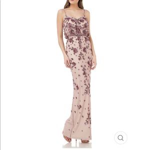JS Collection Beaded Blouson Evening Gown